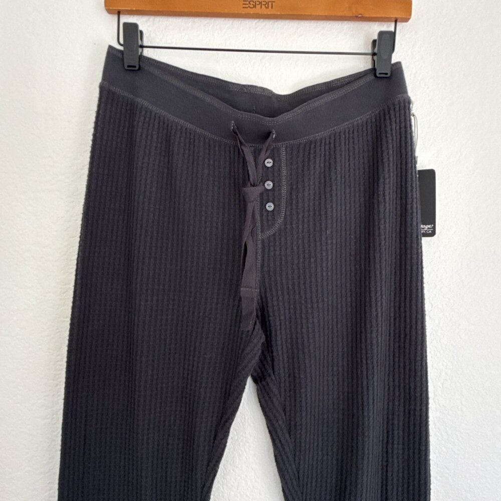 NWT PJ Salvage Grey Waffle Thermal Jogger Bottoms Size Small